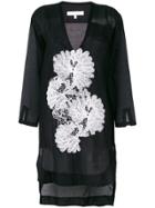 Lila. Eugenie Lace Detail Beach Dress - Black