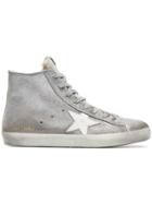 Golden Goose Deluxe Brand Silver Sheepskin Lined Suede High Top