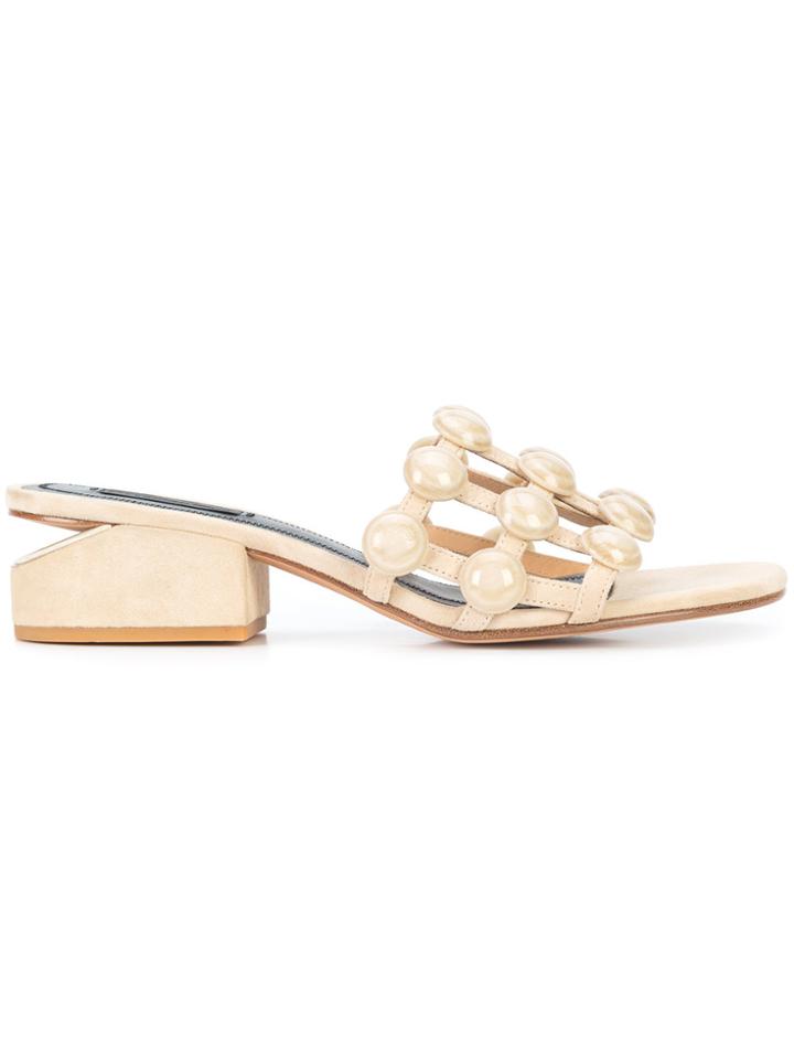 Alexander Wang Dome Stud Lou Sandals - Nude & Neutrals