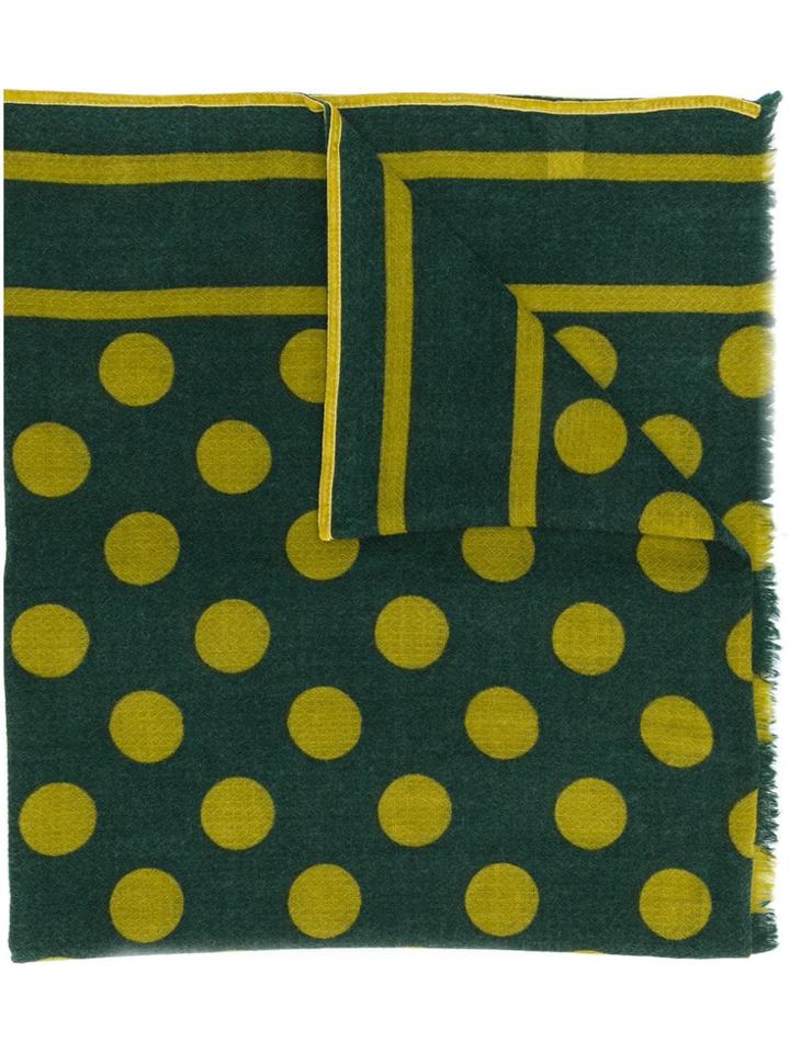 Altea Polka Dot-intarsia Scarf - Green