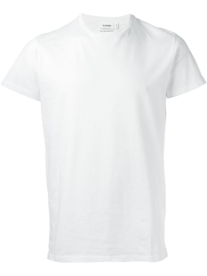 Jil Sander Round Neck T-shirt, Men's, Size: Medium, White, Cotton