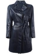 Sylvie Schimmel Belted Coat, Women's, Size: 38, Blue, Lamb Skin