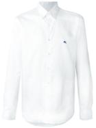 Etro Embroidered Logo Shirt, Men's, Size: 45, White, Cotton