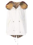 Furs66 Dyed Fur Trim Parka - White