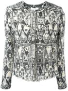 Iro Geometric Embroidery Jacket, Women's, Size: 36, Nude/neutrals, Cotton/acrylic/other Fibers