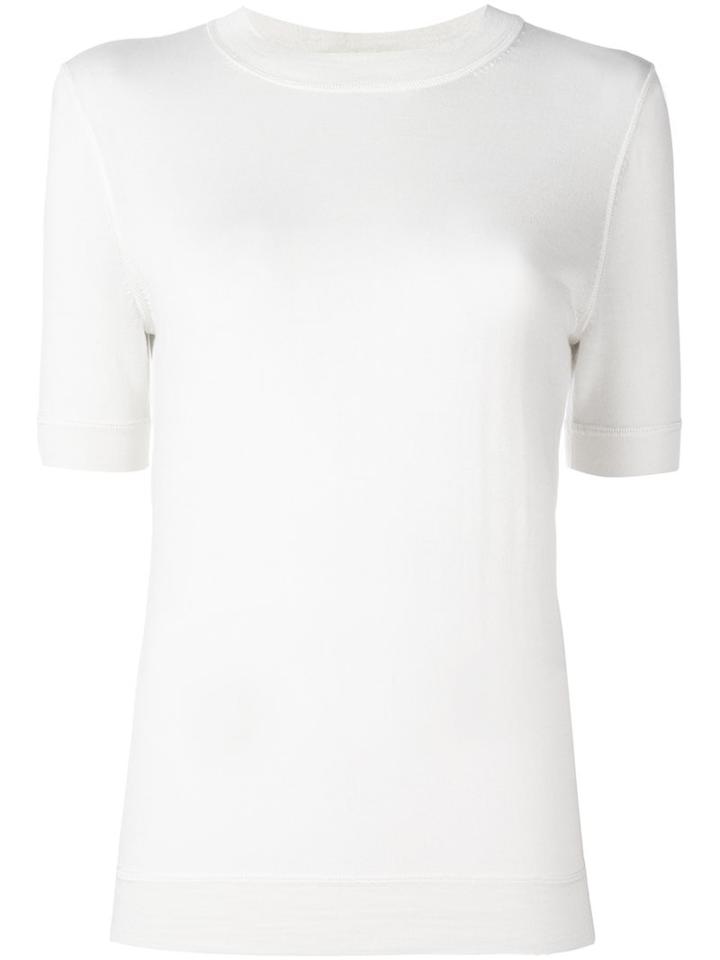 Dkny Pure Shortsleeved Knit Top, Women's, Size: Medium, Nude/neutrals, Silk/wool