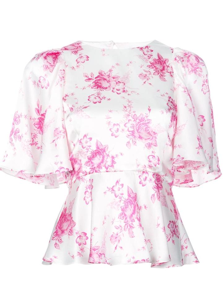 Les Reveries Cutout Ruffle Blouse - White