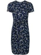 Michael Michael Kors Fitted Floral Print Dress - Blue