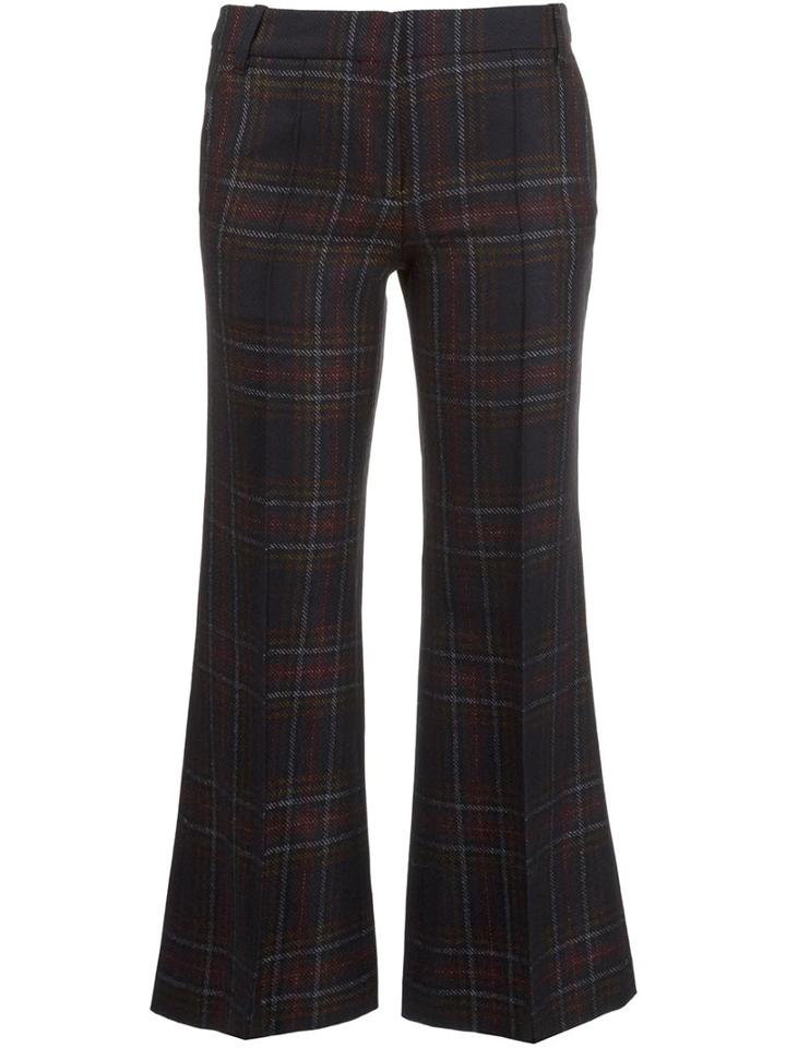 Barbara Bui Tartan Cropped Trousers, Women's, Size: 40, Black, Polyester/acetate/wool