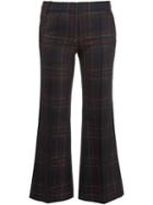 Barbara Bui Tartan Cropped Trousers, Women's, Size: 40, Black, Polyester/acetate/wool