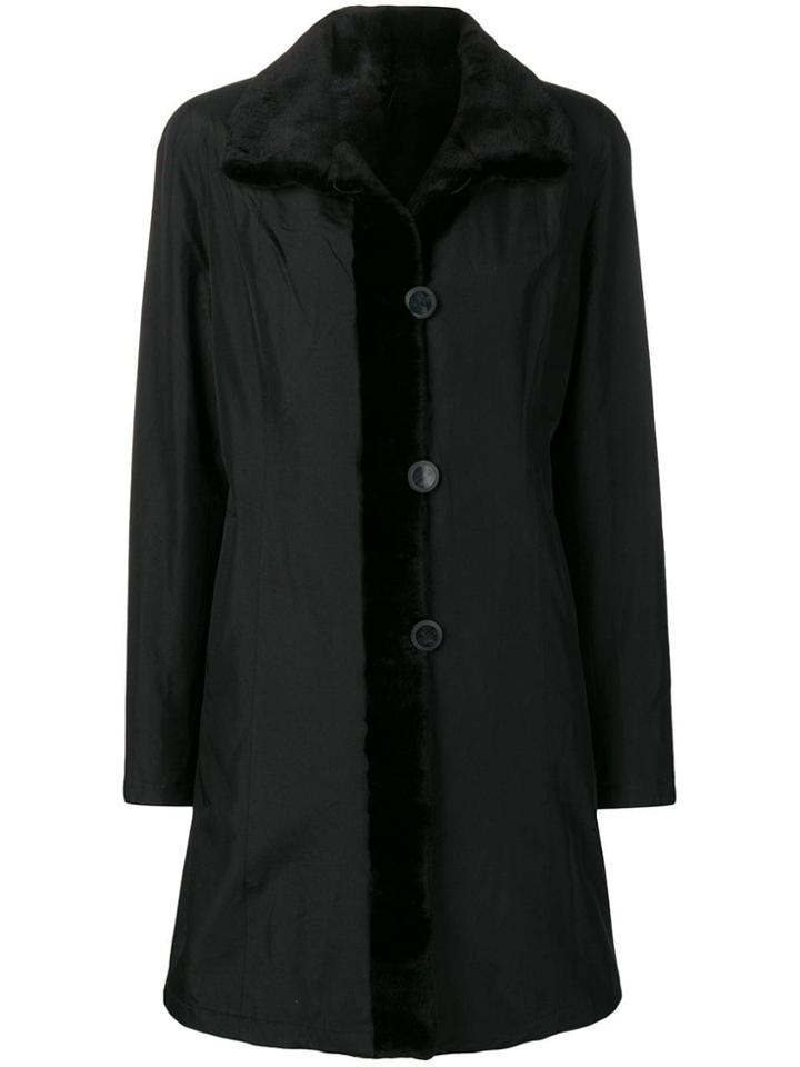 Liska Reversible Single-breasted Coat - Black
