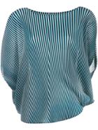 Pleats Please By Issey Miyake Striped Pleated Top - Blue