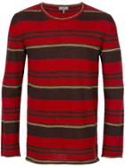 Lanvin Striped Crew Neck Sweater - Red