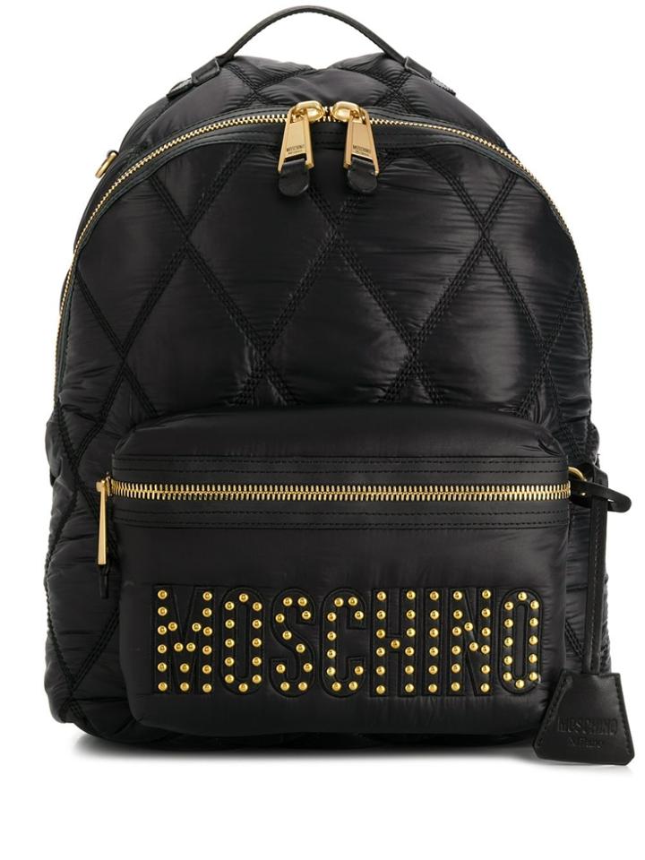 Moschino Studded Logo Backpack - Black