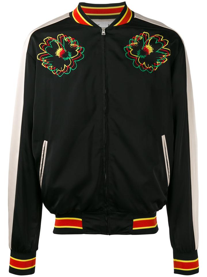 Stella Mccartney Nice One Bomber Jacket, Men's, Size: 44, Black, Cotton/viscose/polyamide/silk