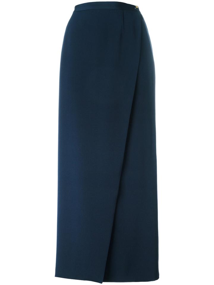 Chanel Vintage Wrap Long Skirt - Blue