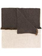 Max & Moi Mink Fur Trimmed Scarf - Nude & Neutrals