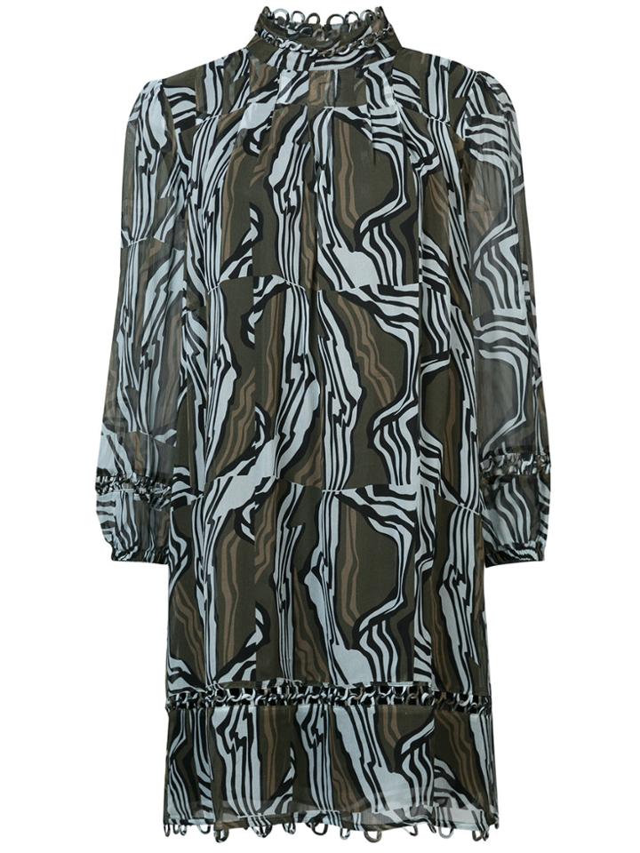 Apiece Apart High-neck Printed Dress - Green
