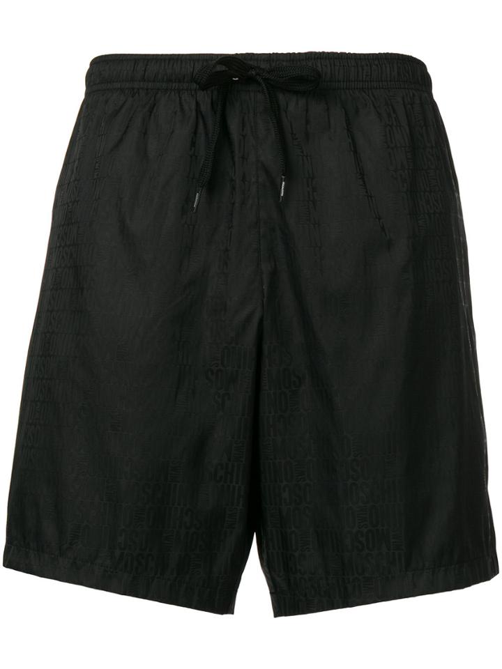 Moschino Logo Print Swims Shorts - Black