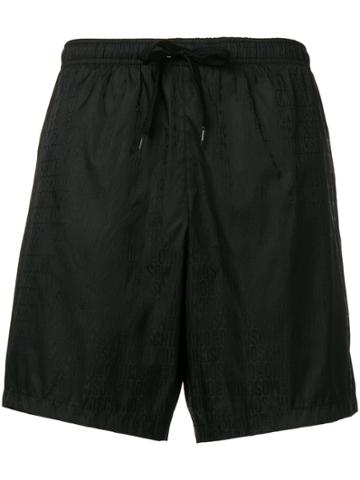 Moschino Logo Print Swims Shorts - Black