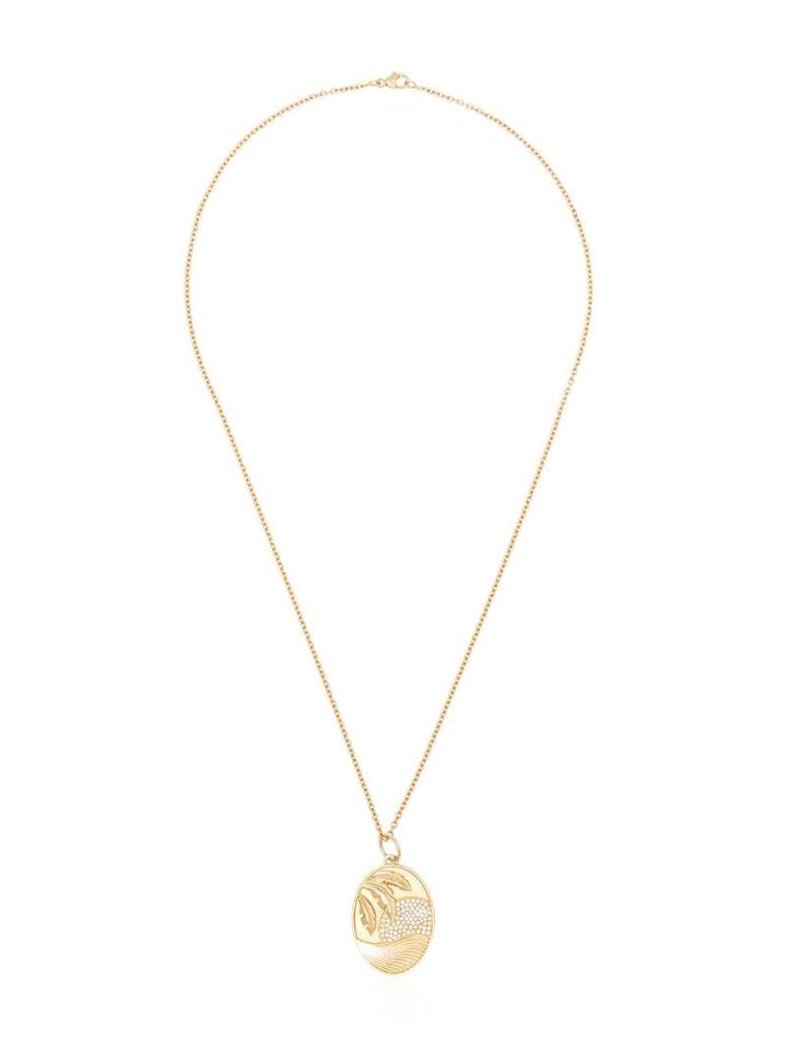 Yvonne Léon 18kt Yellow Gold And Diamond Sunset Charm Necklace -