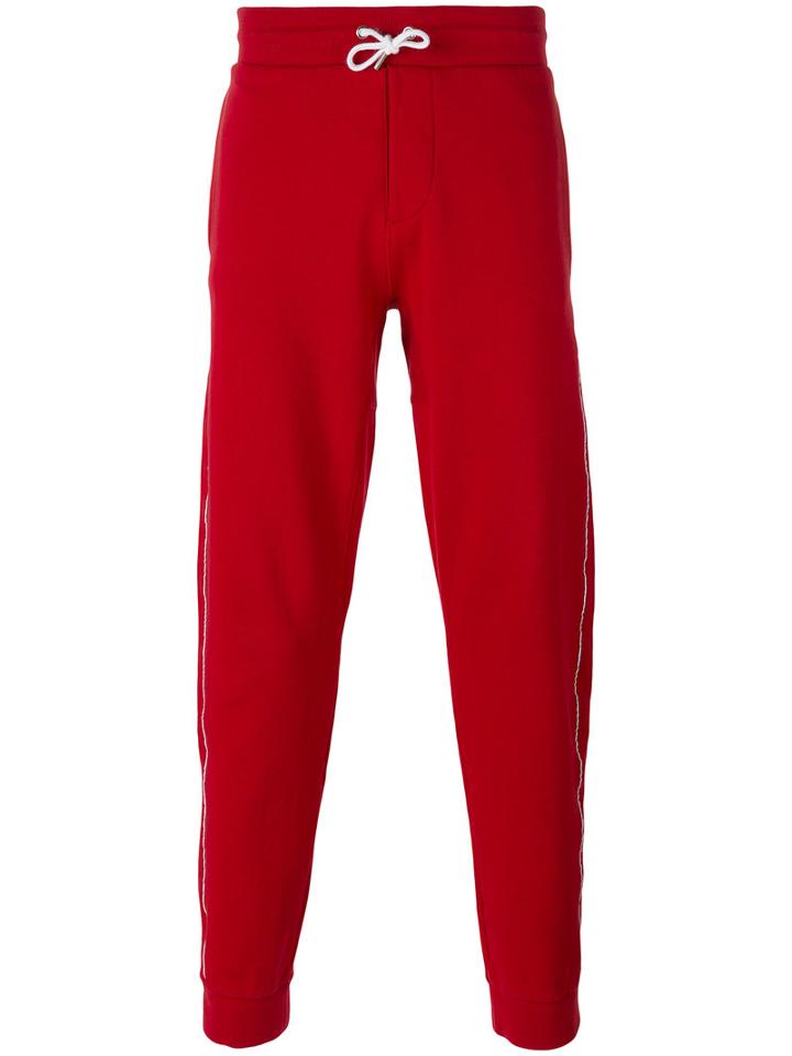 Maison Kitsuné - Stripe Detail Sweatpants - Men - Cotton - L, Red, Cotton