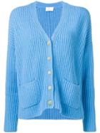 Allude Ribbed Knit Cardigan - Blue