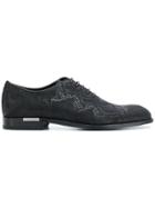 Versace Snake Textured Lace-up Shoes - Black