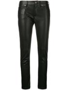 Laneus Faux Leather Skinny Trousers - Black