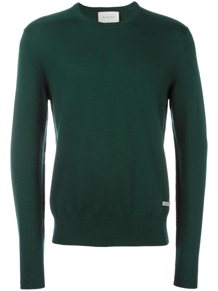 Gucci Crew Neck Knitted Jumper, Men's, Size: Xl, Green, Wool