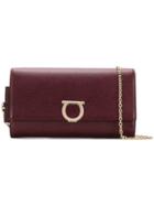 Salvatore Ferragamo Logo Plaque Clutch - Red