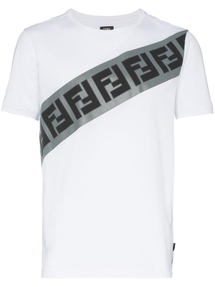 Fendi Fndi Strp Tee Wht Multi - White