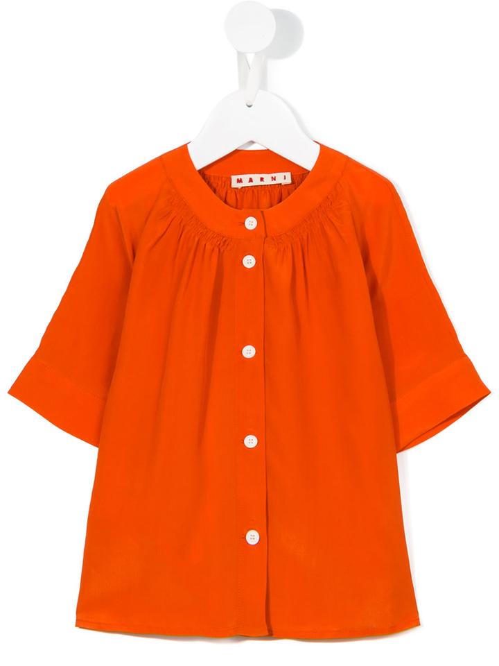 Marni Kids Cropped Sleeves Shirt, Girl's, Size: 10 Yrs, Yellow/orange