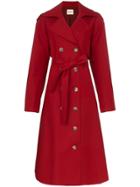 Khaite Lauren Cotton Trench Coat - Red