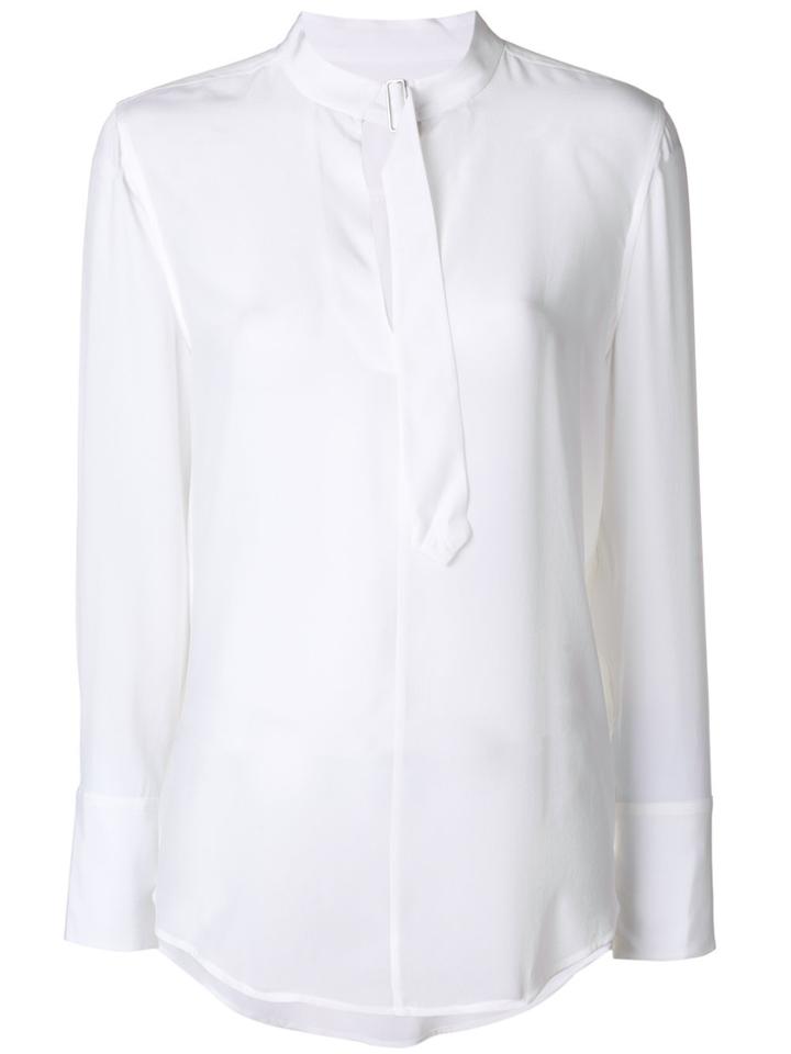 Equipment Blouse With Buckle Collar - White