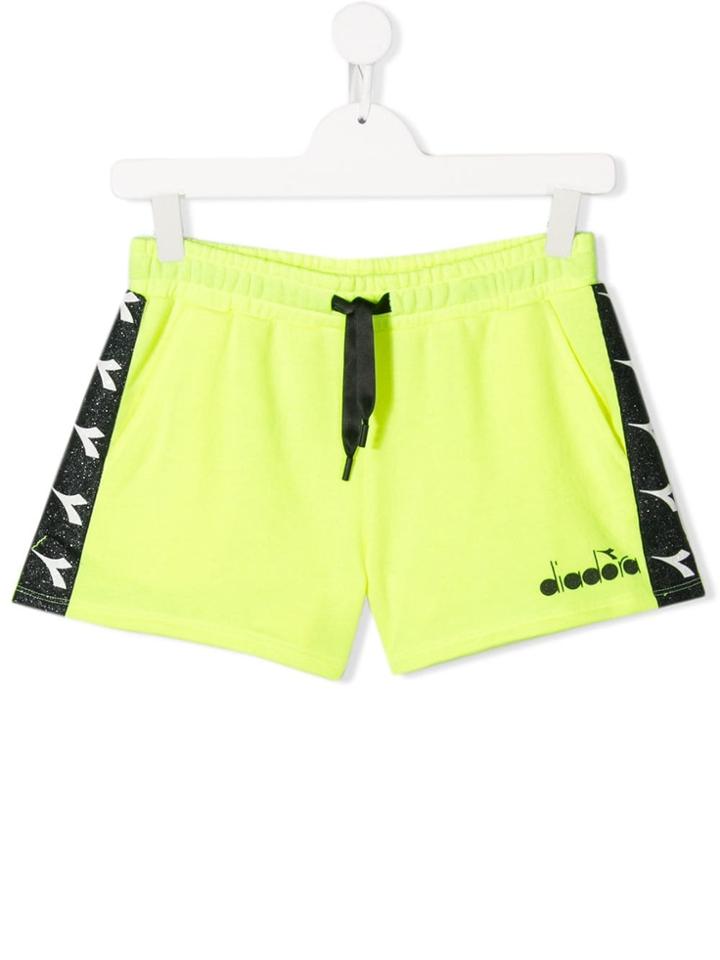 Diadora Junior Teen Logo Track Shorts - Yellow