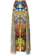 Roberto Cavalli Butterfly Print Long Skirt - Multicolour