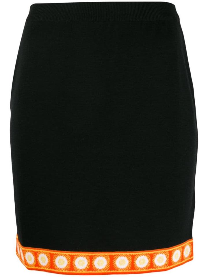 Moschino Printed Hem Short Skirt - Black