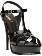 Saint Laurent Tribute Sandals, Women's, Size: 36.5, Black, Leather/patent Leather