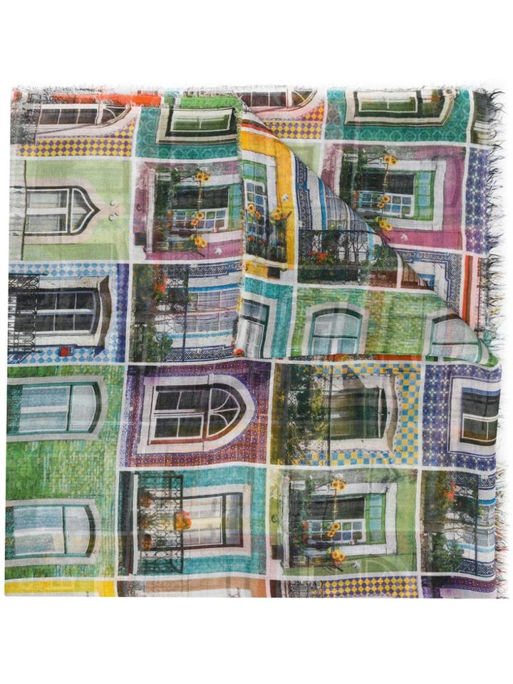 Faliero Sarti Window Print Scarf - Black