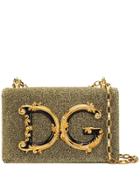 Dolce & Gabbana Baroque Logo Shoulder Bag - Metallic