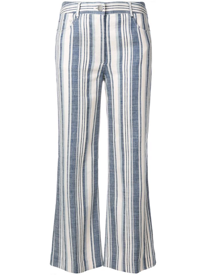 Zimmermann Striped Cropped Trousers - Blue
