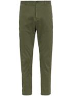 Lot78 Side Stripe Cropped Chino Trousers - Green