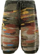 Dries Van Noten Intarsia Shorts, Men's, Size: Large, Silk/linen/flax/polyamide/alpaca