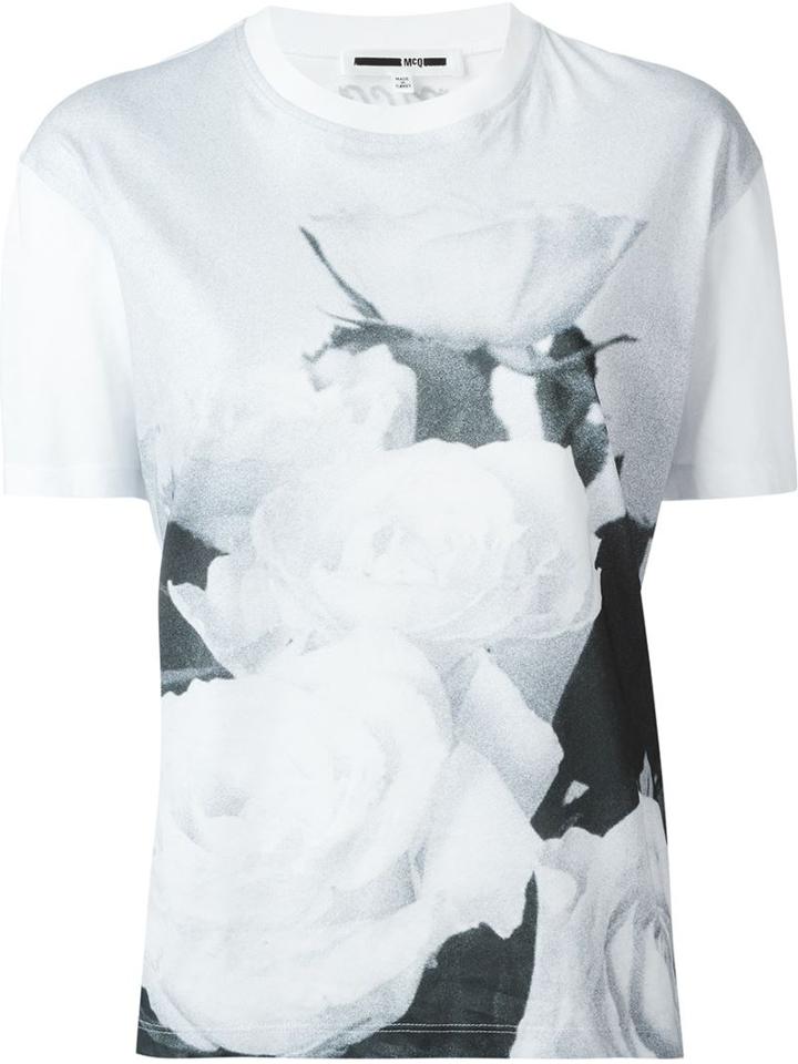 Mcq Alexander Mcqueen Rose Print T-shirt