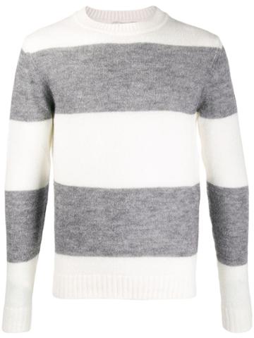 Manuel Ritz Striped Jumper - White