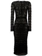 Dolce & Gabbana Sheer Long-sleeved Dress, Women's, Size: 40, Black, Polyamide/spandex/elastane