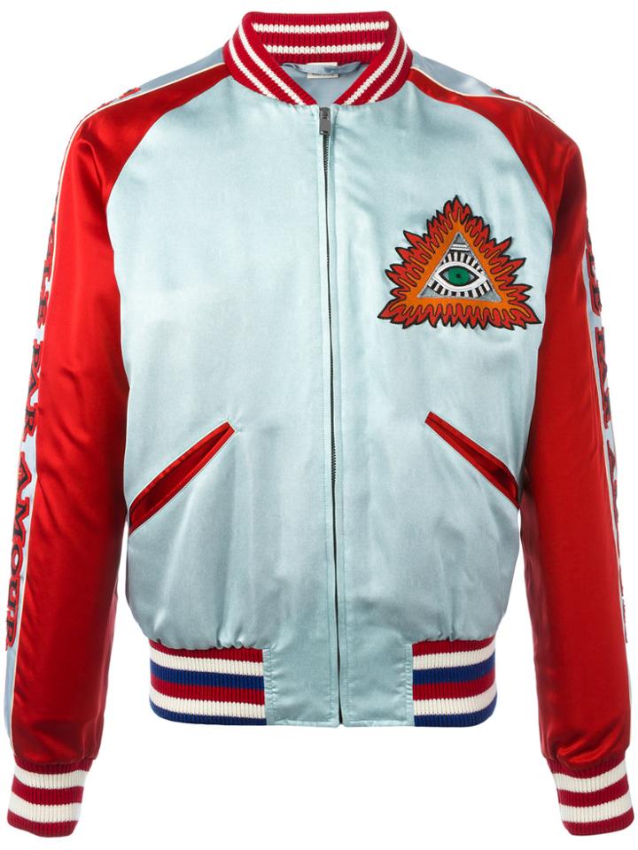 Gucci L'aveugle Par Amour Bomber Jacket - Blue