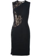 Emanuel Ungaro Lace Insert Dress, Women's, Size: 48, Black, Spandex/elastane/polyimide/viscose