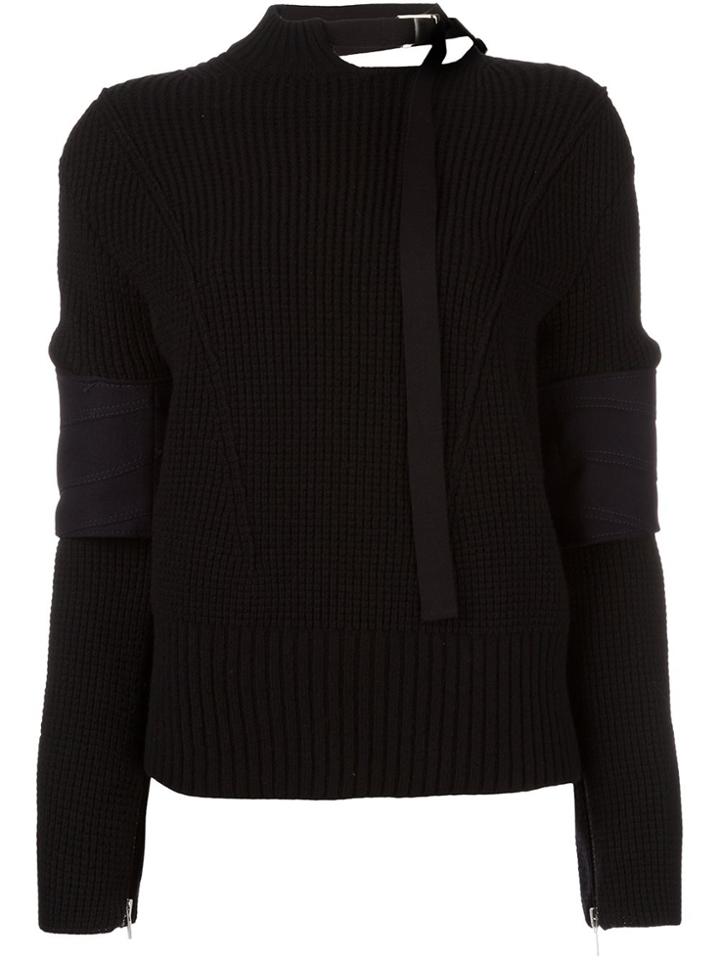 Sacai Buckle Collar Jumper - Black